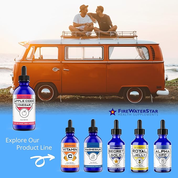 FWS Apple Cider Vinegar - Apple Flavored ACV Supplement Drops - Organic, Non-GMO, Vegan, Keto - with Mother - Easy to Swallow Daily Vinegar - Supports Overall Health and Digestion - 4oz