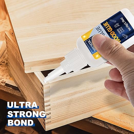 Extra Strong Wood Glue - 100g Fast Drying Super Glue for Heavy Duty Furniture & Garden, Clear, DIY & Crafts