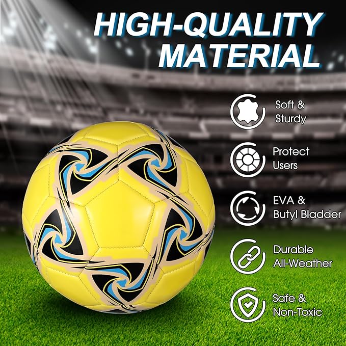 Lenwen 12 Pcs Soccer Balls with Pump Bulk Official Size 5 4 3 Kids Teen Adult Indoor Outdoor Sports Soccer Ball Toddler Youth Gift for Training Game Practice Christmas Operation