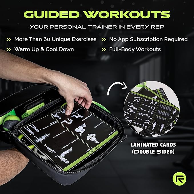 Ex Kit Home Gym Equipment with Carry Bag - 10Pcs Resistance Bands Kit with Handles, Door Anchor, Jump Rope, Booty Bands & More – Full Body Workout Bands Set for Strength, Cardio & Flexibility