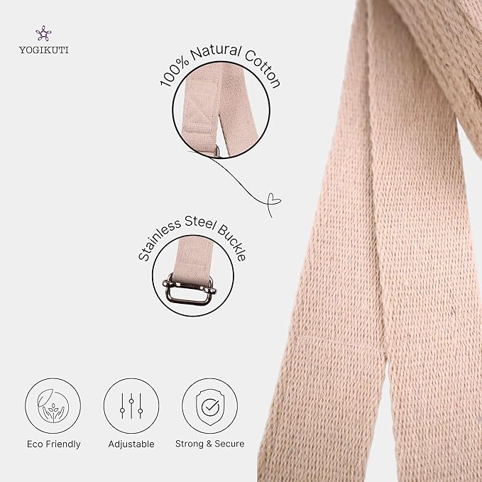 Yoga Strap - Adjustable D-Ring Buckle Yoga Belt for Pilates, Gym Workouts, and Physical Therapy | Improves Sitting Posture for Women & Men