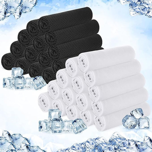 Hosuly 30 Pack Cooling Towels, 40"x12" Ice Breathable Soft Chilly Sweat Rag Microfiber Workout Rags for Gym Cooling Towels for Neck and Face for Yoga Golf Sport Running