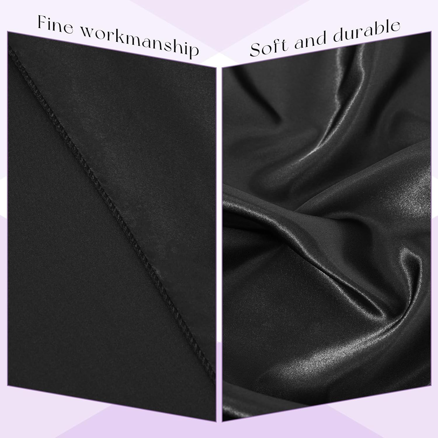 10 Packs Satin Tablecloth 120 Inch Black Round Table Cloth Silk Tablecloth Smooth Fabric Overlay Satin Table Cover Decoration for Wedding Party Banquet Events