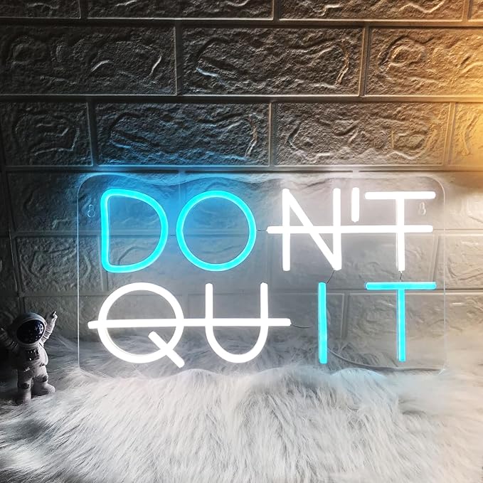 Do It Don't Quit Neon Sign USB Powered with Dimmable Switch for Wall Background Decor Room Decoration Inspirational Wall Art Office Bar Gym Parties Events Birthday Party 16.5x9 in