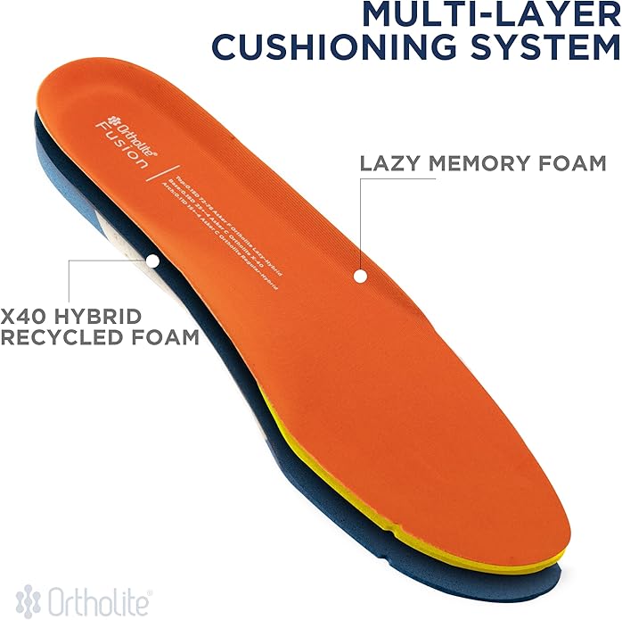 Fusion Elevated Comfort Shoe Trim-to-Fit Insert - Proprietary Two-Layer Memory Foam System Designed for Ultimate Step-in Comfort and Long-Term Cushioning