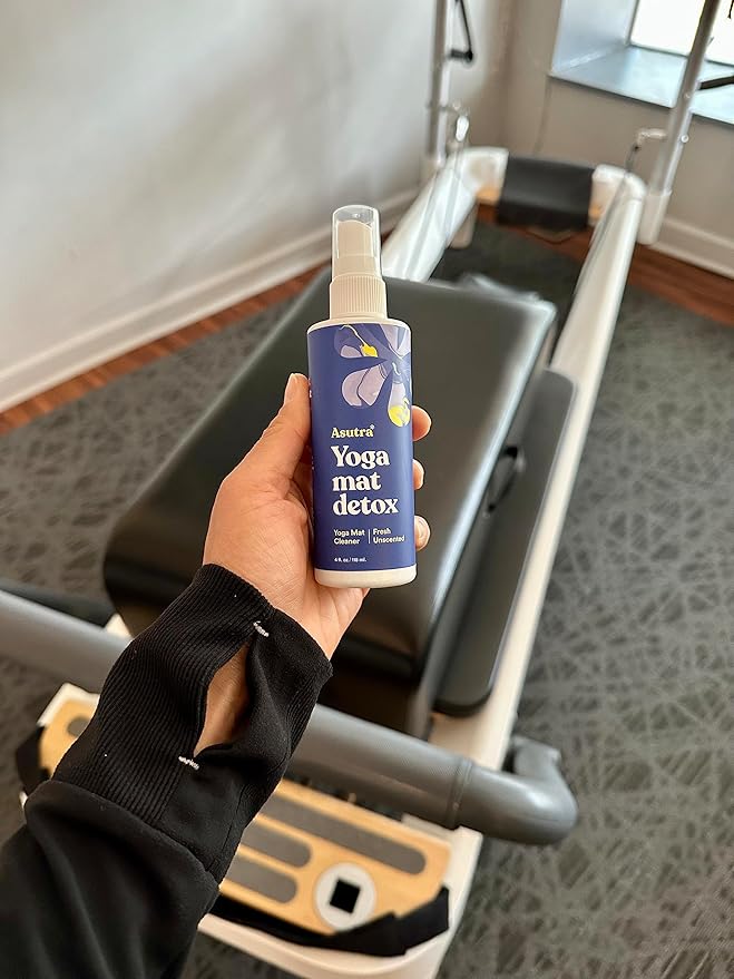 ASUTRA Yoga Mat Cleaner Spray (Fresh & Unscented), 4 fl oz - No Slippery Residue, Deep-Cleansing for Fitness Gear & Gym Equipment, Microfiber Towel Included