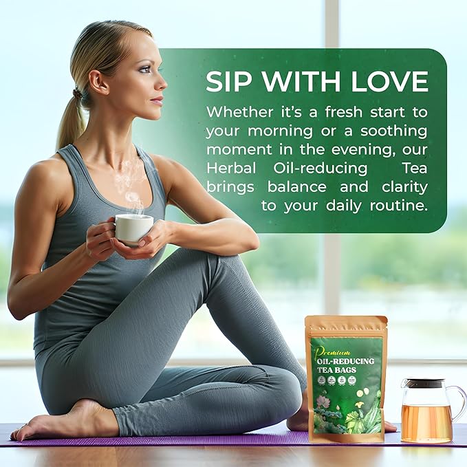 FreshDrinkUS, Oil-Reducing Herbal Tea – 40 Tea Bags | Blend of Winter Melon, Lotus Leaf, Ginger, Hawthorn, Gardenia Fruit, Rose, Cassia Seed & More | Naturally Caffeine-Free | Delicious Hot or Iced