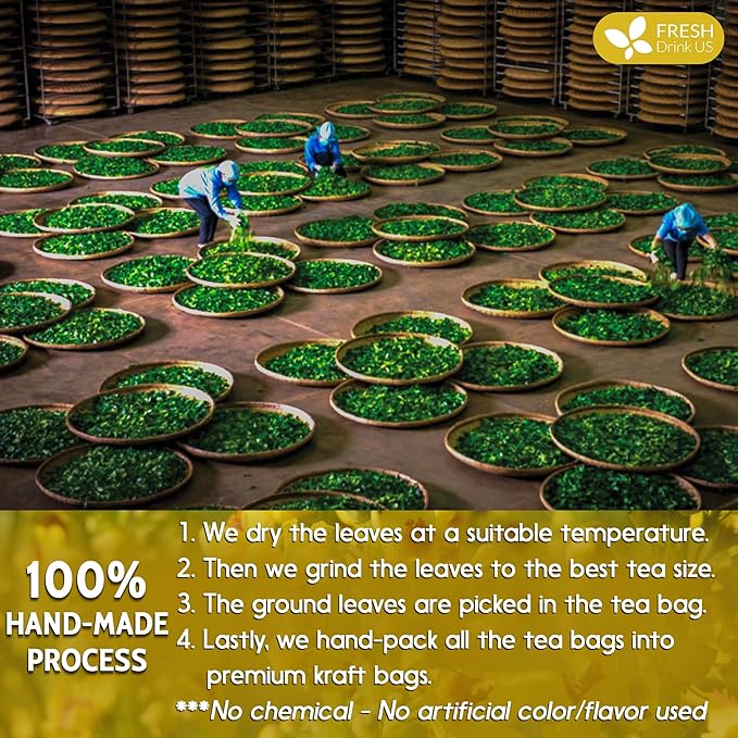 FreshDrinkUS, Premium 120 Mullein Leaf Tea Bags For Lung, 100% Natural & Pure from Mullein Leaves. Loose Leaf Mullein Herbal Tea. Made with Natural Material Tea Bags. No Sugar, No Caffeine, No Gluten, Vegan.