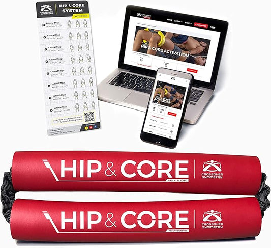 Crossover Symmetry Hip & Core System - Loop Resistance Home Workout Bands to Stretch and Strengthen Legs, Butt, HIPS, Thighs and Glutes, Includes Online Exercise & Training Guide