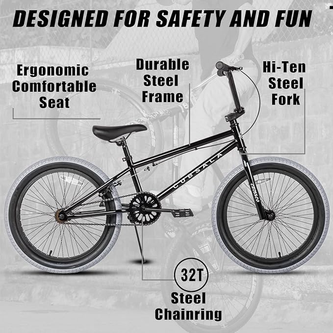 Freestyle BMX Bike, 18 20 Inch Kids Bicycle for 5-13 Years Old Kids and Beginner Level Rider, Multiple Colors
