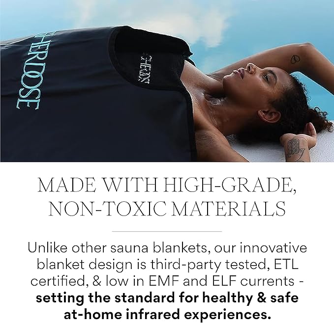 HigherDOSE Infrared Sauna Blanket - Personal Sauna to Relax & Detox Your Body and Mind - Portable Sauna Blanket for Home Sauna Therapy - Plush Thermal Blanket with Far Infrared Heat