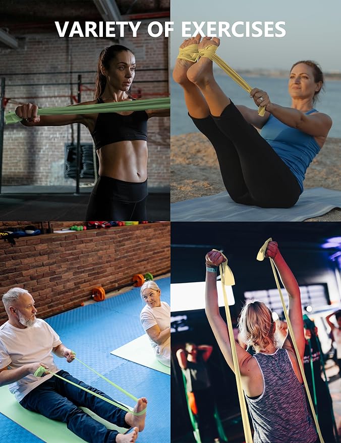 Fabric Resistance Bands for Women – 5 Level Exercise Bands Resistance Set, Resistance Bands for Working Out with Handles, Workout Bands Resistance for Women, Yoga, Pilates, Glutes, Legs,Vigor Yellow