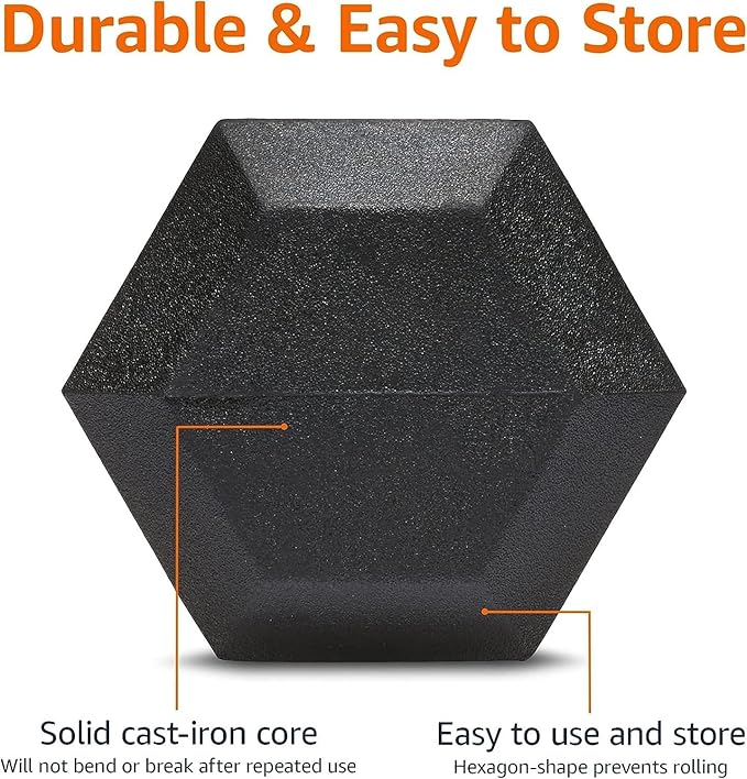 Amazon Basics Rubber Hex Dumbbell Hand Weight