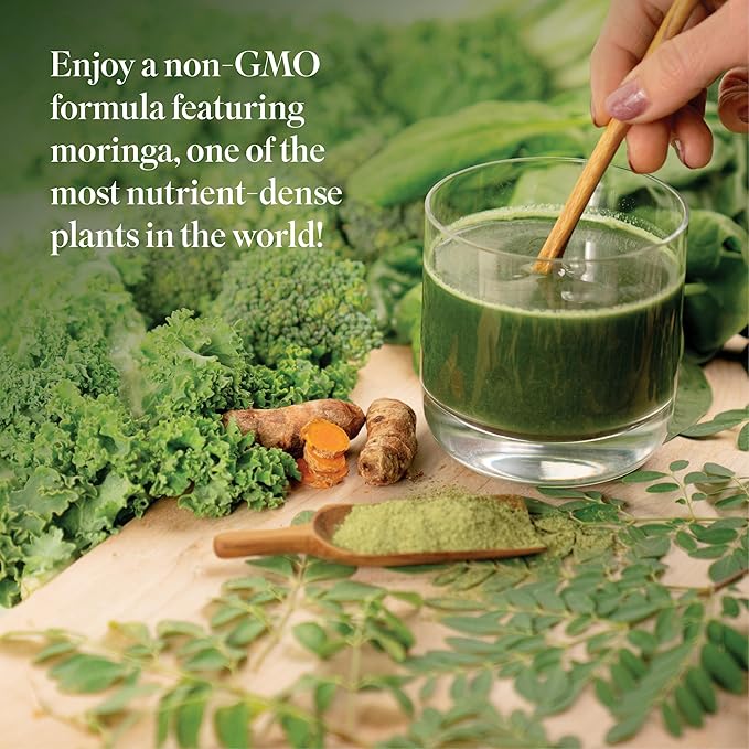 Isagenix Moringa Greens - Green Drink Powder with Antioxidants & Superfoods - Nutritional Supplement - Made with Non-GMO, Whole-Food Vegetables - 10.6 oz (30 Servings)