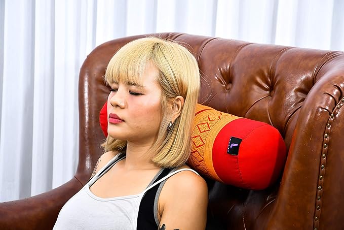 Leewadee Small Yoga Bolster – Shape-Retaining Cervical Neck Roll, Tube Pillow for Comfortable Reading, Kapok Filling, 22 x 6 x 6 inches