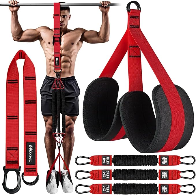 Pull Up Assistance Bands, Adjustable Heavy Duty Resistance Band for Pull Up, 3 Pull Up Bands, Comfortable Fabric Feet/Knee Rest, Assistance Bands for Pull-Up, Home Fitness, Body Stretching