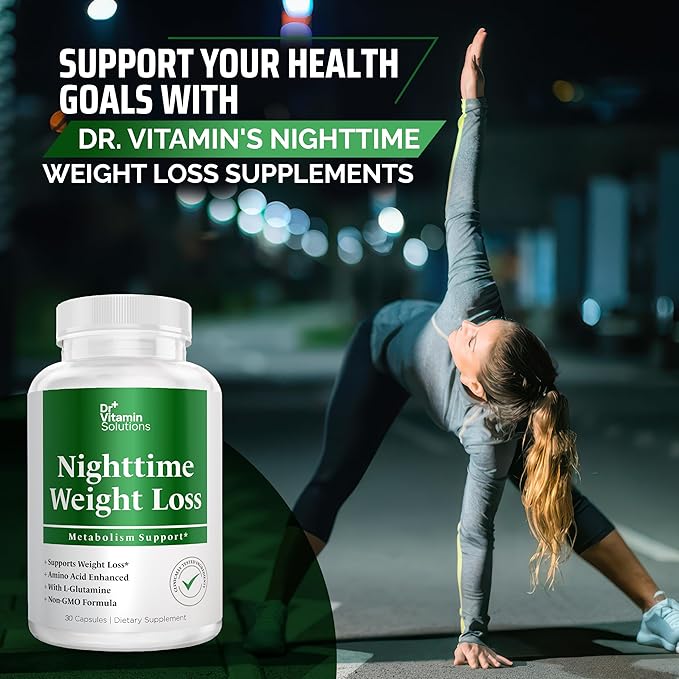 DR VITAMIN SOLUTIONS Nighttime Fat Burner Supplements - Appetite Suppressants for Weight Loss - Night-Time Fat Burner for Women and Men Supporting Sleep & Relaxation - Weight Loss Pills - 30