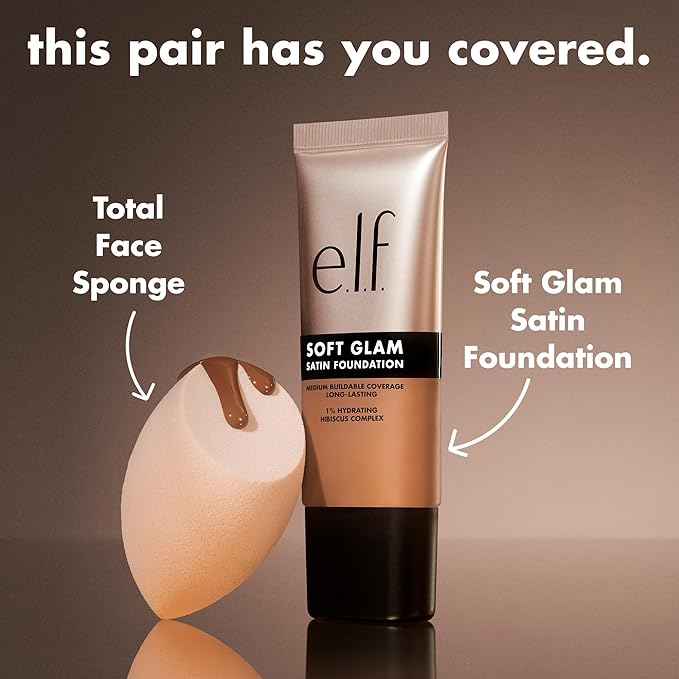 e.l.f. Soft Glam Foundation, Medium Coverage, Long-Lasting & Buildable Foundation For A Smooth, Satin Finish, Vegan & Cruelty-Free, 63 Rich Warm