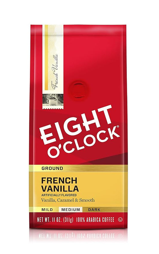 Eight O'Clock Ground Coffee, French Vanilla, 11 Ounce