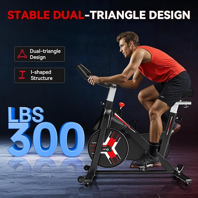 Exercise Bike, WENOKER Magnetic Resistance Stationary Bike for Home, App Supported Indoor Bike with Whisper Quiet, Heavy Flywheel and Upgraded Digital Display