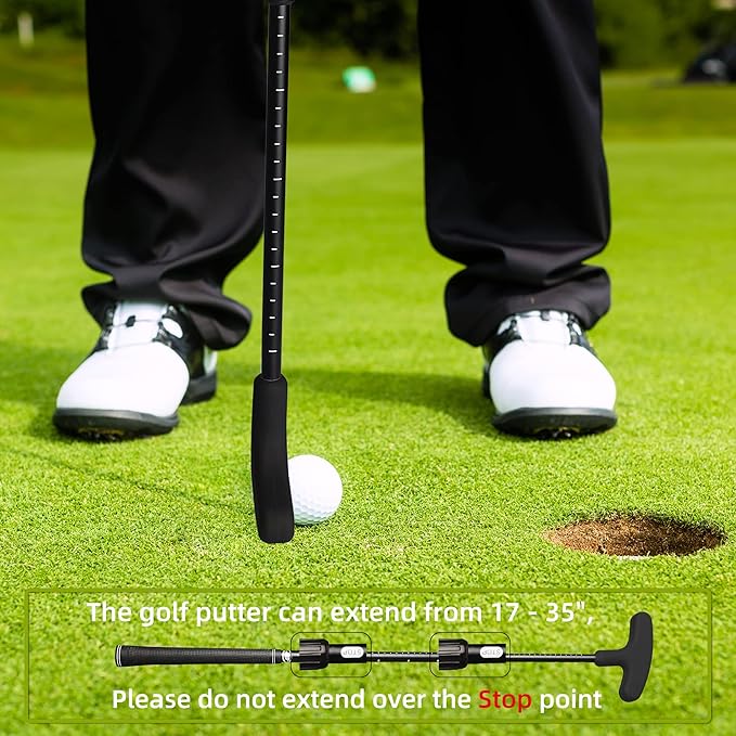 Golf Putter - Golf Putters for Men Right Handed Golfers or Left Handed Golf Putter for Kids and Womens Mini Golf Clubs Set - Two-Way Adjustable Length putters with 5 Golf Practice Ball