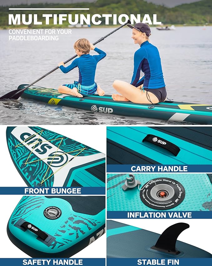 ESUP Inflatable Stand Up Paddle Board with Cup seat 33"/35" Wide Durable SUP, 11'/11'6" Stable Inflatable Paddle Boards for Adults & Youth of All Skill Levels