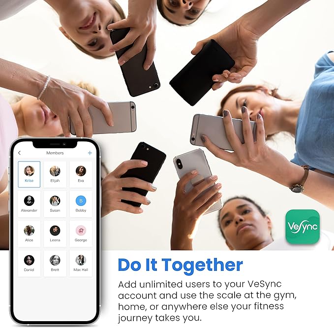 Etekcity Scale for Body Weight, Smart Digital Bathroom Weighing Scales with Body Fat and Water Weight for People, Bluetooth BMI Electronic Body Analyzer Machine, 400lb