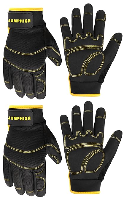 JUMPHIGH Work Gloves Women 2 Pairs, UltraLight Gardening Gloves, MultiFunctional Utility Gloves for Yard, Houseworking, Warehouse, Touchscreen, Flex Grip, Machine Washable (S)