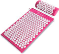 ProsourceFit Acupressure Mat and Pillow Set for Back/Neck Pain Relief and Muscle Relaxation, Large - Gray/Gray