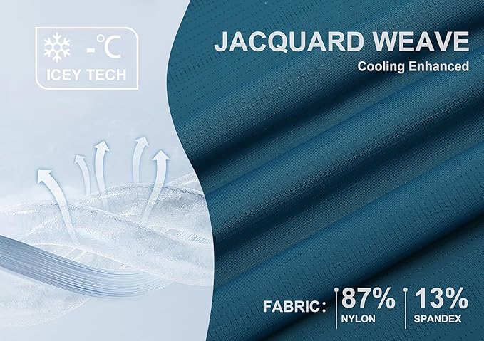 Esabel.C Jacquard Golf Shirts for Men Moisture Wicking Short Sleeve Performance Dry Fit Active Mens Polo Shirts