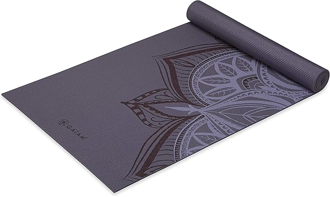 Gaiam Yoga Mat - Premium 5mm Print Thick Non Slip Exercise & Fitness Mat for All Types of Yoga, Pilates & Floor Workouts (68" x 24" x 5mm)