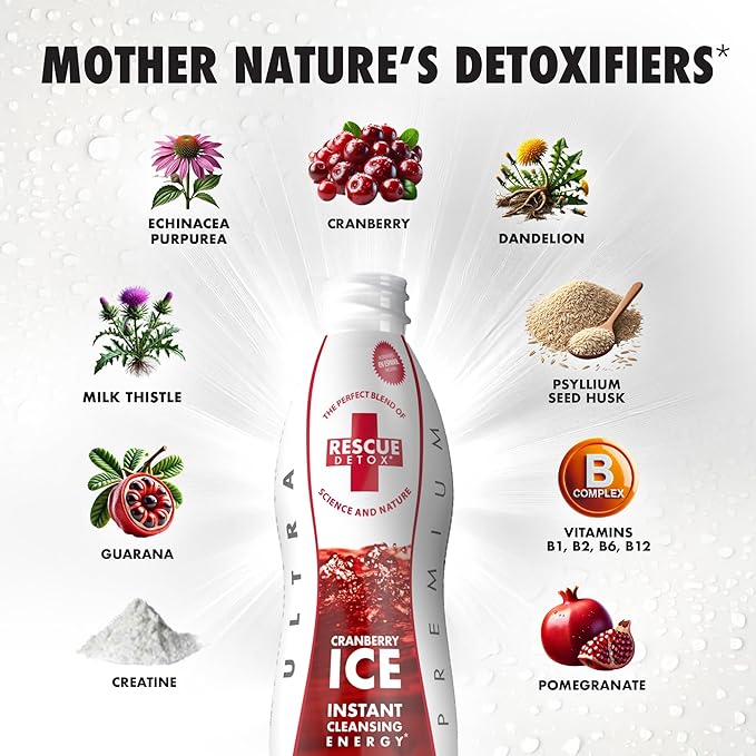 Rescue Detox ICE - Cranberry Flavor - 32oz | Maximum Strength