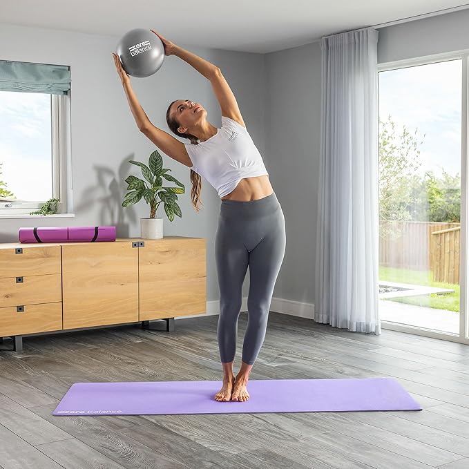 9 Inch Anti Burst Pilates Ball - Mini Exercise Ball for Yoga, Barre, Stretching and Core Stability Workout