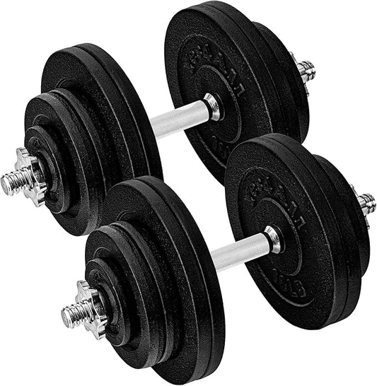Yes4All Old School Adjustable Dumbbell Set with Weight Plates, Star Lock Collars/Connector, 40lbs to 200lbs Adjustable Weight Plates Set