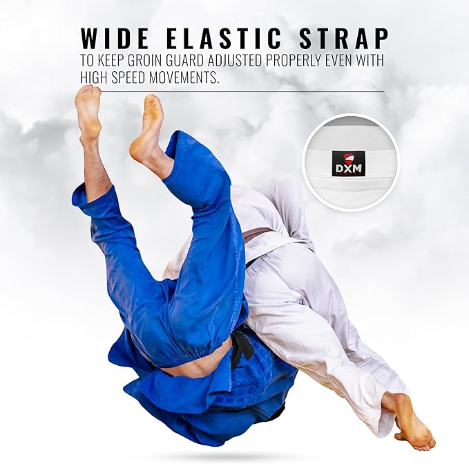 DXM SPORTS Groin Protector Cup Men, Boxing Kickboxing MMA Muay Thai Sparring Groin Guard, Ventilated Adjustable, Karate Fighting Training, Underwear Jiu Jitsu BJJ Protection