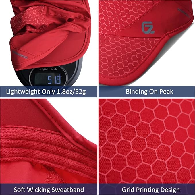 GADIEMKENSD Stretch Running Hat with Soft Brim, Quick Dry, Unstructured, Unisex-Adult