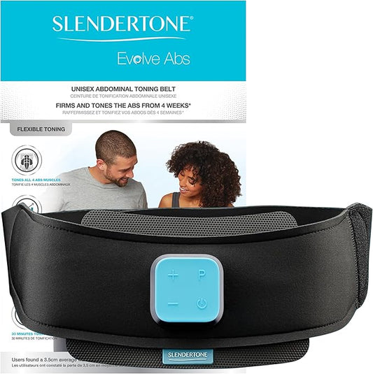 Slendertone Evolve Abs Trainer, EMS Training Device, Abdominal Muscle Trainer, Abdominal Trainer with 12 Programs and 100 Intensities, Portable Muscle Stimulator, for Abdomen Fitness Training