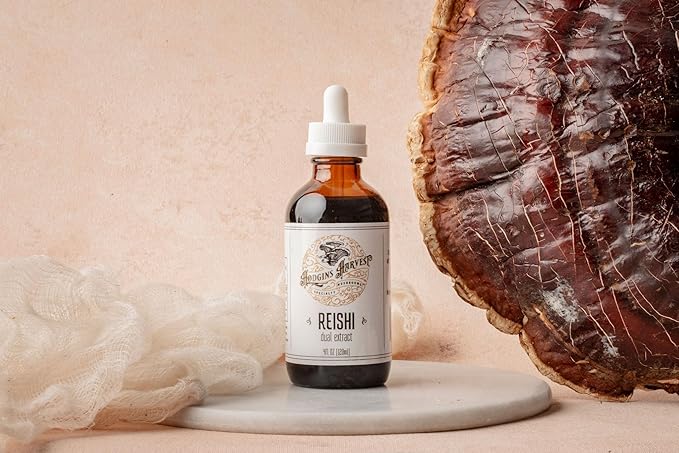 Hodgins Harvest Organic Reishi Tincture | Made with Mushrooms Grown On Our Farm in The USA | Dual Extract | Extra-Concentrated (2 fl oz)
