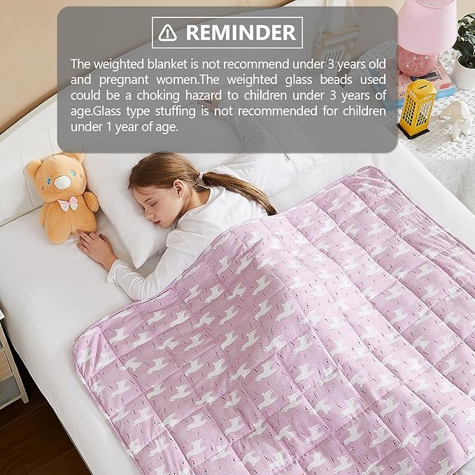 L'AGRATY Weighted Blanket - 36"x48" 3lbs Weighted Blanket Microfiber Material with Glass Beads Small Blanket for All-Season Summer Fall Winter Soft Thick Blanket