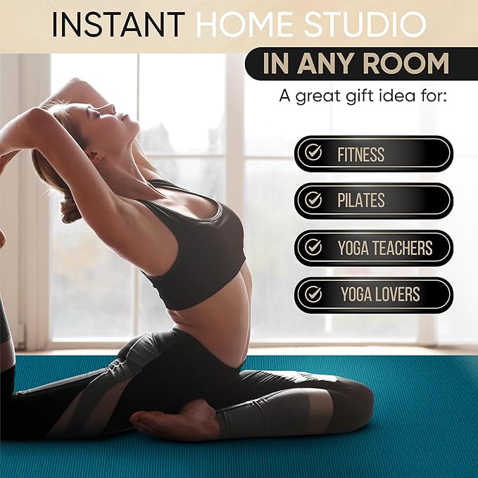 Gorilla Mats Premium Extra Large Yoga Mat – 9' x 6' x 8mm Extra Thick & Ultra Comfortable, Non-Slip Barefoot Exercise Mat – Works Great on Any Floor for Stretching, Cardio or Home Workouts