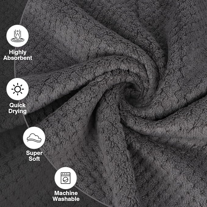 HOMEXCEL Gym Towels 3 Packs, (16x27 inches) Highly Absorbent Yoga Towel, Ultra Soft Hand Towels for Daily Use, Fast Drying Microfiber Workout Towels for Gym, Spa, Fitness, Camping, Hotel