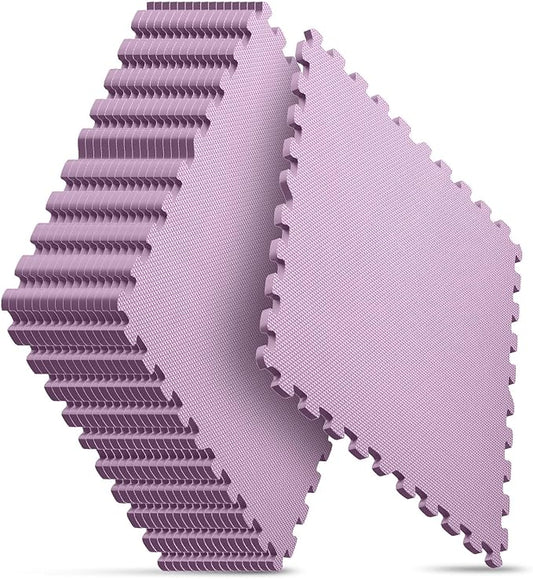 Home Gym Mat, Puzzle Exercise Mat, EVA Interlocking Foam Floor Tiles for Home Workout Equipment and Kids' Play Areas - Blue, 24 in x 24 in x ½ in - (Pink, 16 Pack(64 SQ FT))