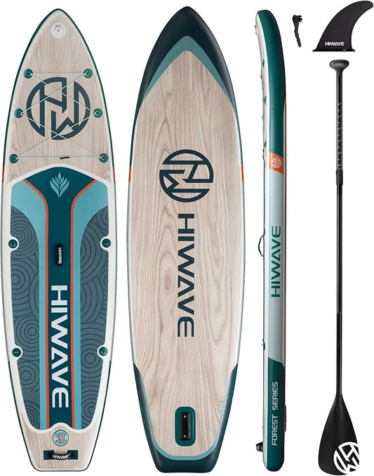 Inflatable Paddle Board 11 '* 34 "* 6" Extra Wide Sup Board, 420lb Capacity Paddle Board for Adults, Suitable for Sea and Lakes, 2+1Family Board