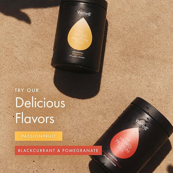 WelleCo HydroProtein Elixir, Potassium Electrolyte Powder with 15g Vegan Protein for Energy, Healthy Hair, Skin & Nails, Easy to Digest Powdered Electrolytes, Passionfruit, 9.5oz Jar