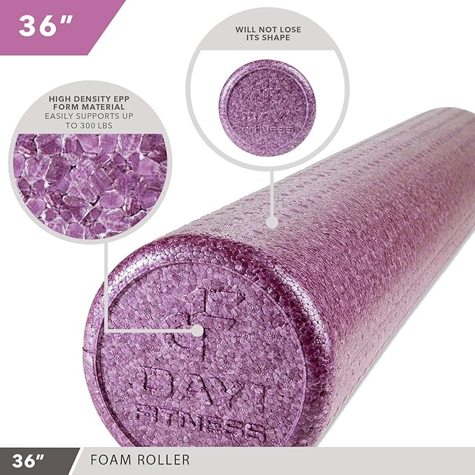 High-Density Round Foam Rollers - 4 Size and 8 Color Options - Massage Rollers for Stretching, Deep Tissue and Myofascial Release