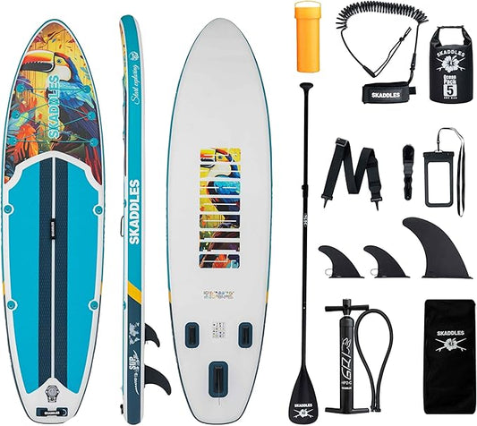 10’6’’ Portable Inflatable Stand Up Paddle Board (SUP) for Adults and Youth with Non-Slip Deck – Complete Accessories Kit, Perfect for Fishing, Yoga, Fitness & Family Fun