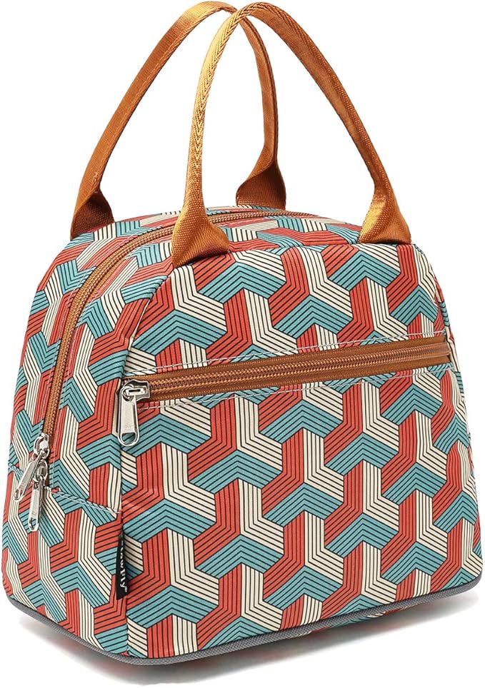 FlowFly Insulated Lunch Cooler Bag - Tote Bag Organizer for Women/Men, Red#3D