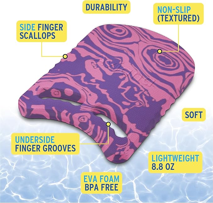 Junior Kickboard Buoy for Youth Children & Toddlers Swimming Aid & Exercise Training Board for Kids to Learn to Swim with Kick Boards in Pool BPA Free