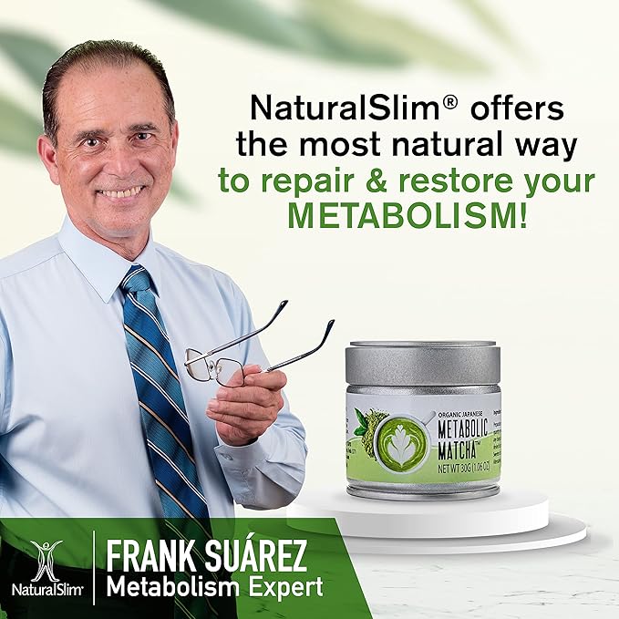 Naturalslim Japanese Organic Matcha Powder Green Tea - Metabolic Pure Japanese Matcha Tea Superfood with L-Theanine & Antioxidants for Metabolism, Energy, & Concentration - 30g