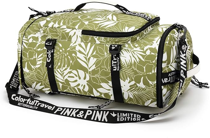 Kalesi Gym Duffle Bag Backpack 4-Way Waterproof with Shoes Compartment for travel Sport Hiking laptop (olive-green)